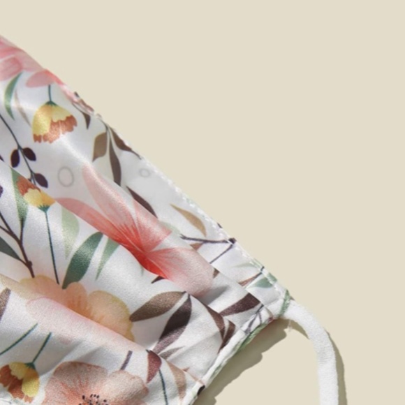 Satin Floral Face Mask - Picture 4 of 5